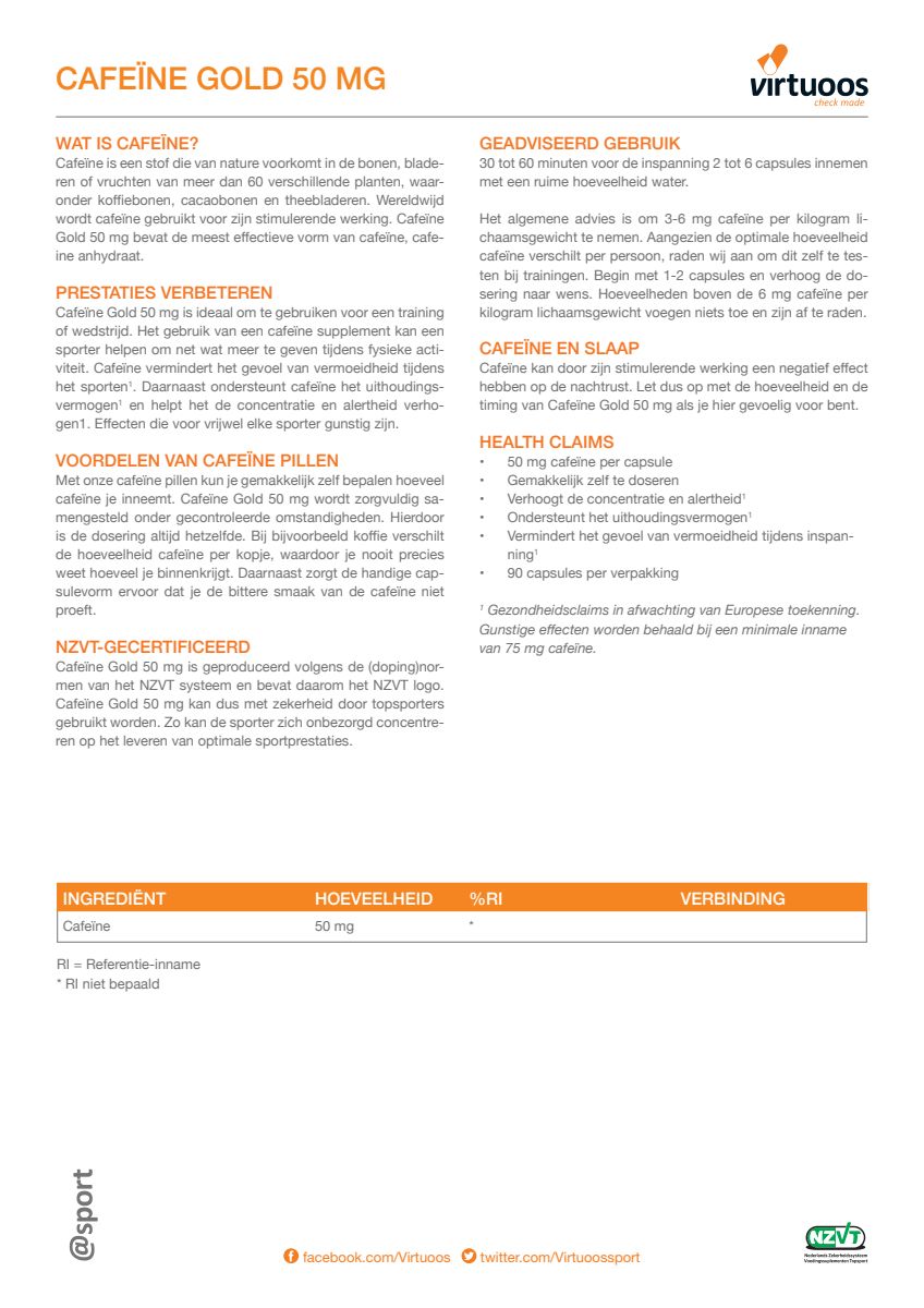 Cafeïne Gold Capsules afbeelding van document #1, label