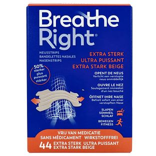 Breathe Right Neusstrips Beige Extra Sterk 44ST