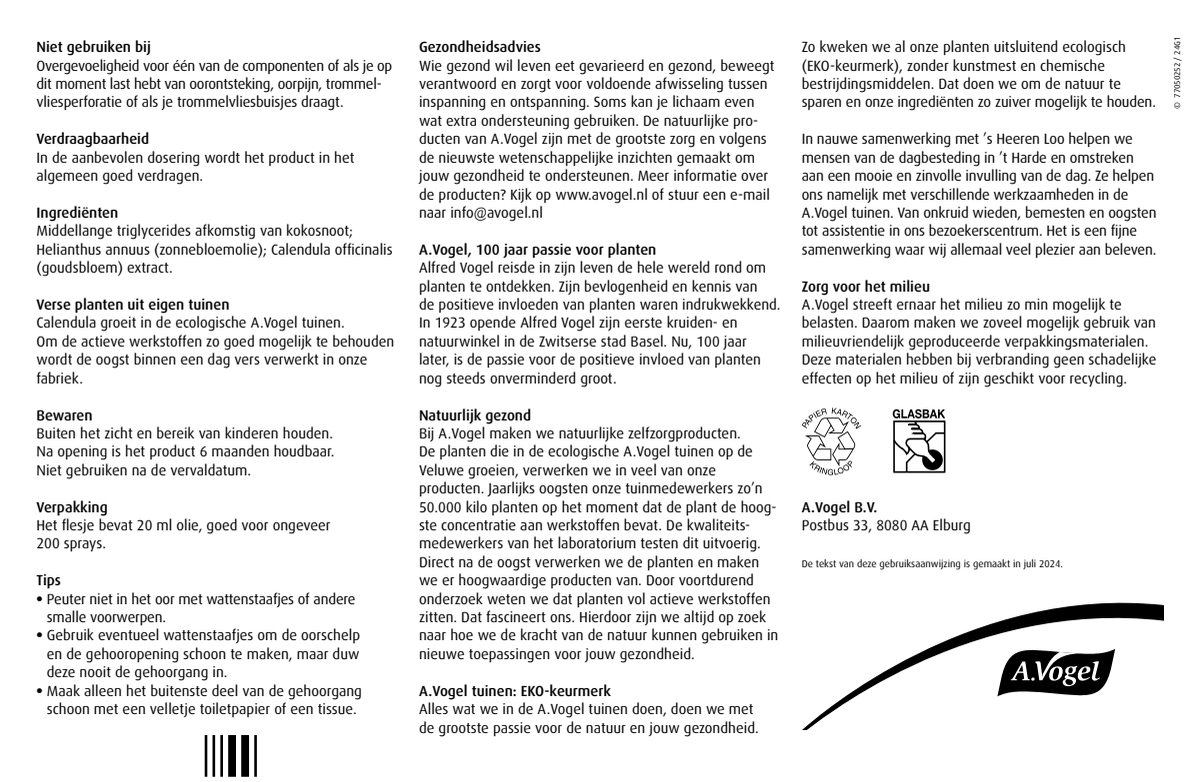 Oorspray droge huid afbeelding van document #2, instructions
