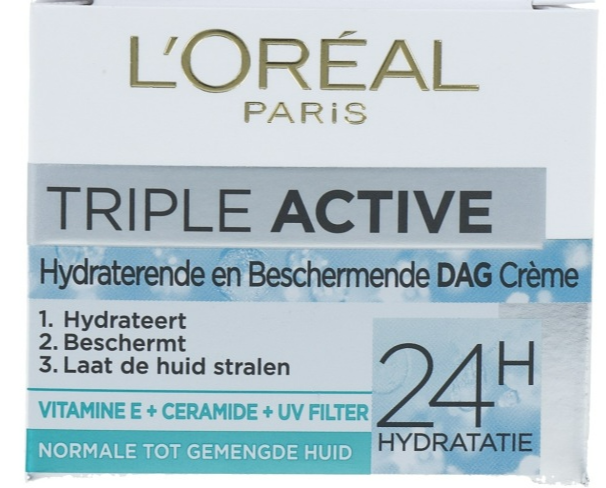 L'Oréal Paris Triple Active Hydraterende en Beschermende Dagcrème 50ML