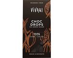Vivani Chocoladedruppels Puur 100% Cacao Choc Drops 100GR