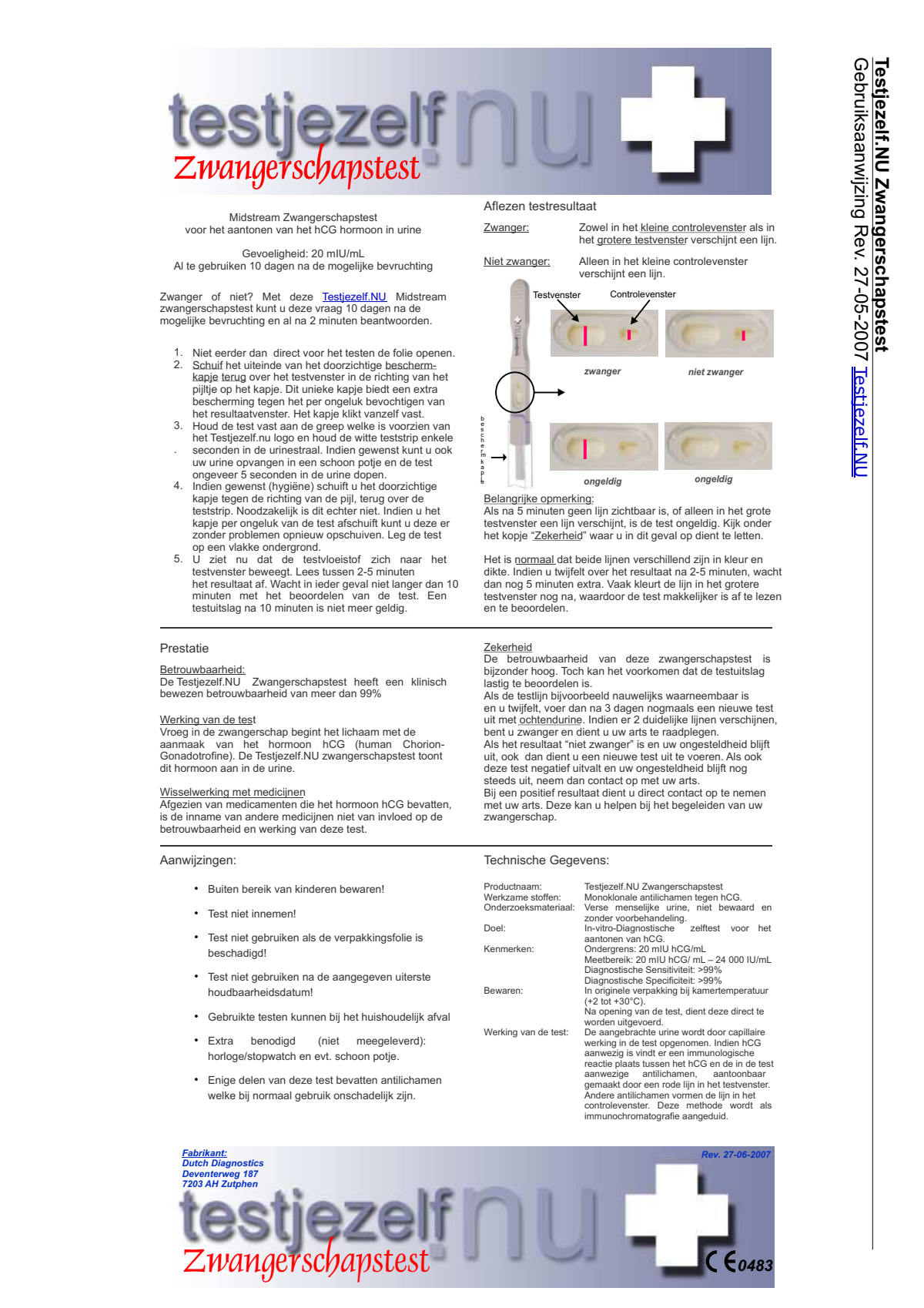 Zwangerschapstest Midstream afbeelding van document #1, instructions