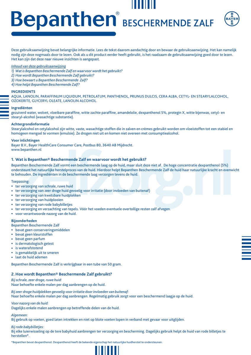Beschermende Zalf afbeelding van document #1, instructions