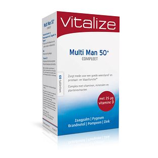 Vitalize Multi Man 50+ Compleet Tabletten 60TB Vitalize Multi Man 50+ Compleet Tabletten 60TB