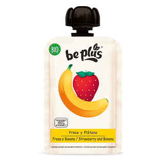 Be Plus Knijpfruit Strawberry & Banana 100GR Be Plus Knijpfruit Strawberry & Banana 100GR