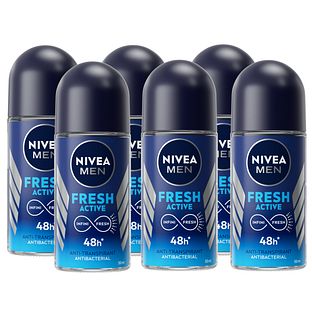 Nivea Men Fresh Active Roll-on Voordeelverpakking 6x50ML