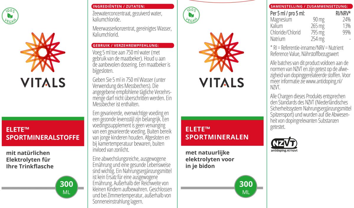 Elete Sportmineralen Drank afbeelding van document #1, label