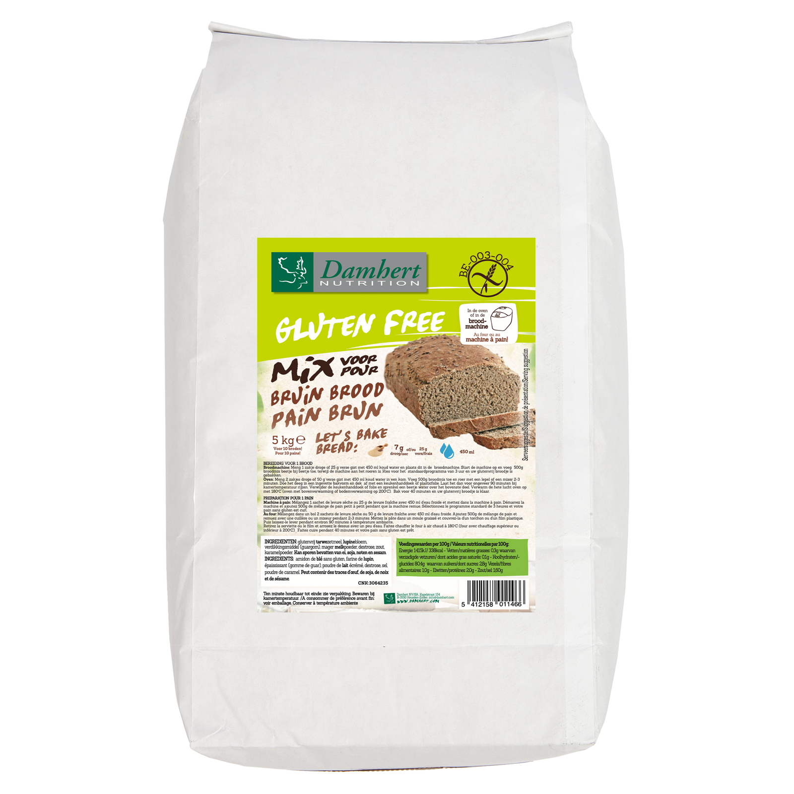 Damhert Gluten Free Broodmix Bruin afbeelding