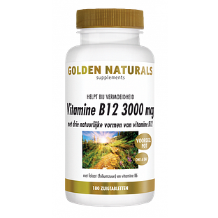 Golden Naturals B12 3000mcg Zuigtabletten 180ZTB Golden Naturals B12 3000mcg Zuigtabletten 180ZTB