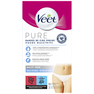 Veet Pure Koude Wasstrips Bikinilijn 16ST