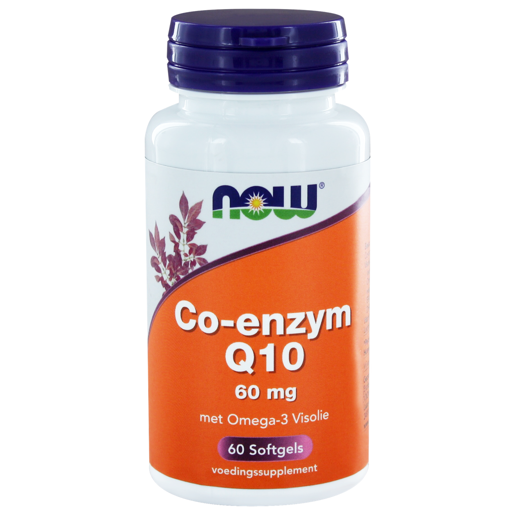 NOW Co-enzym Q10 60 mg met Omega-3 Visolie Capsules