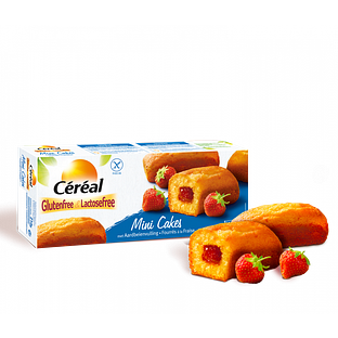 Cereal Mini Cakes Met Aardbeienvulling 210GR Cereal Mini Cakes Met Aardbeienvulling 210GR