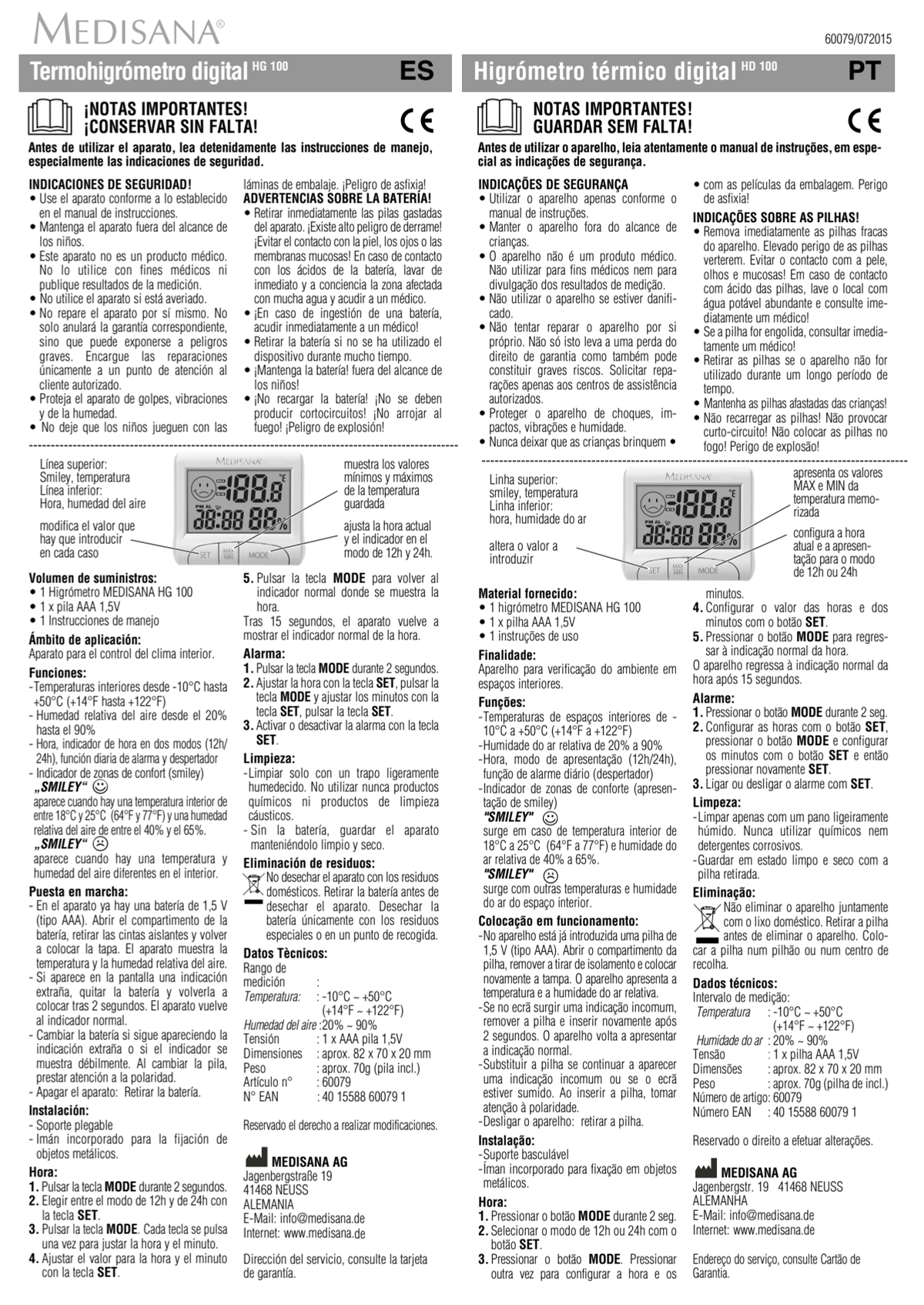 HG 100 Digitale thermohygrometer afbeelding van document #3, instructions