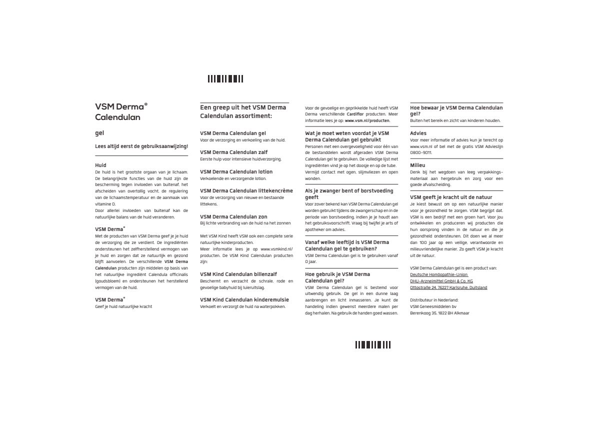 Derma Calendulan Gel afbeelding van document #1, instructions