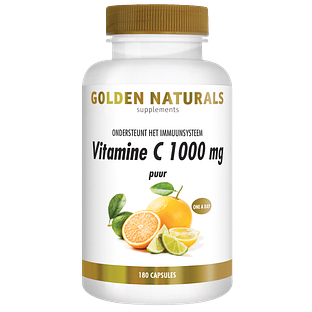 Golden Naturals Vitamine C 1000mg Puur Capsules 180VCP Golden Naturals Vitamine C 1000mg Puur Capsules 180VCP