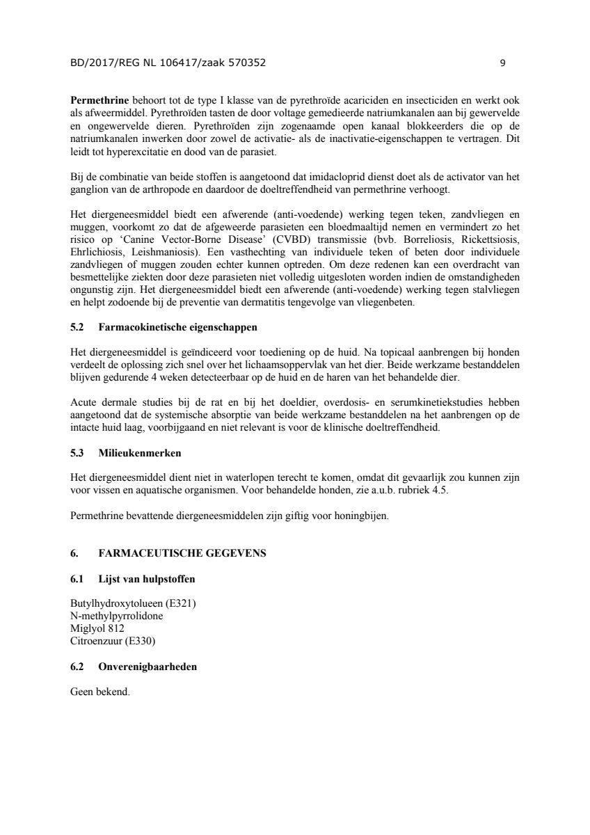Hond 100/500 (4-10kg) Spot-on Solution Pipetten afbeelding van document #9, instructions