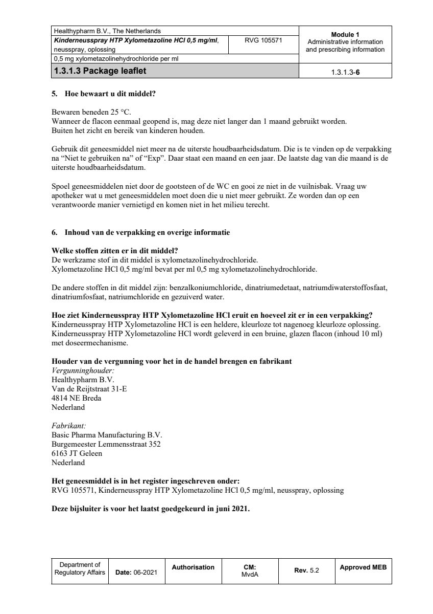 Neusspray Kind 0.5mg/ml afbeelding van document #6, leaflet
