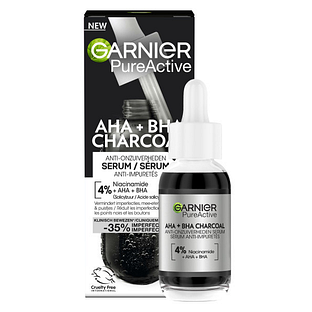 Garnier PureActive AHA + BHA Charcoal Anti-Onzuiverheden Serum 30ML