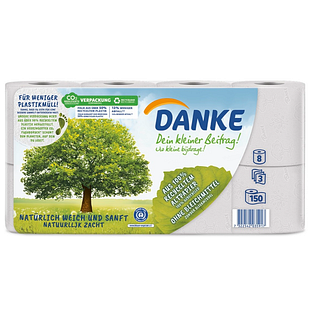 Danke Toiletpapier Rollen 8ST Danke Toiletpapier Rollen 8ST