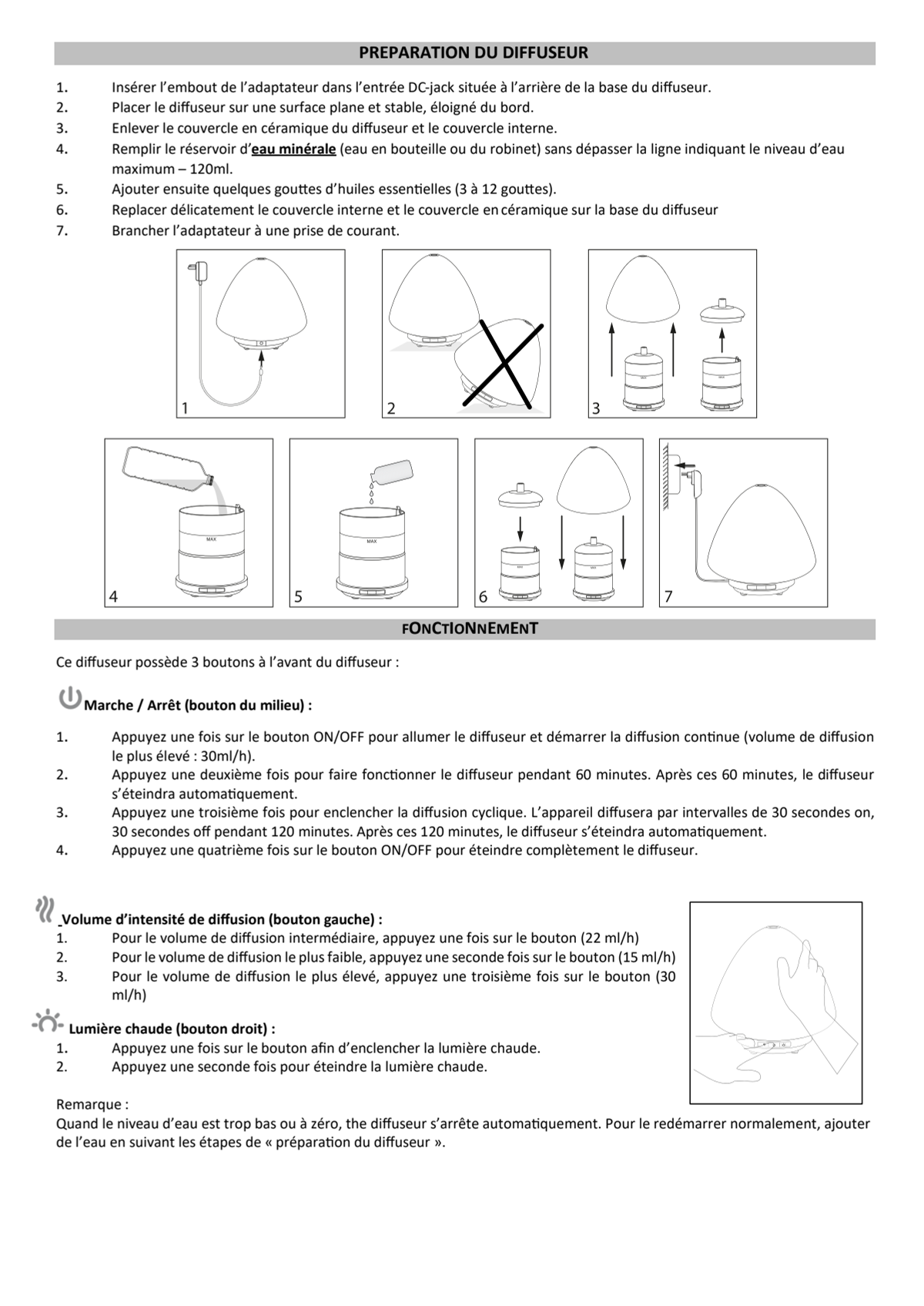 Space Aroma Diffuser afbeelding van document #9, instructions