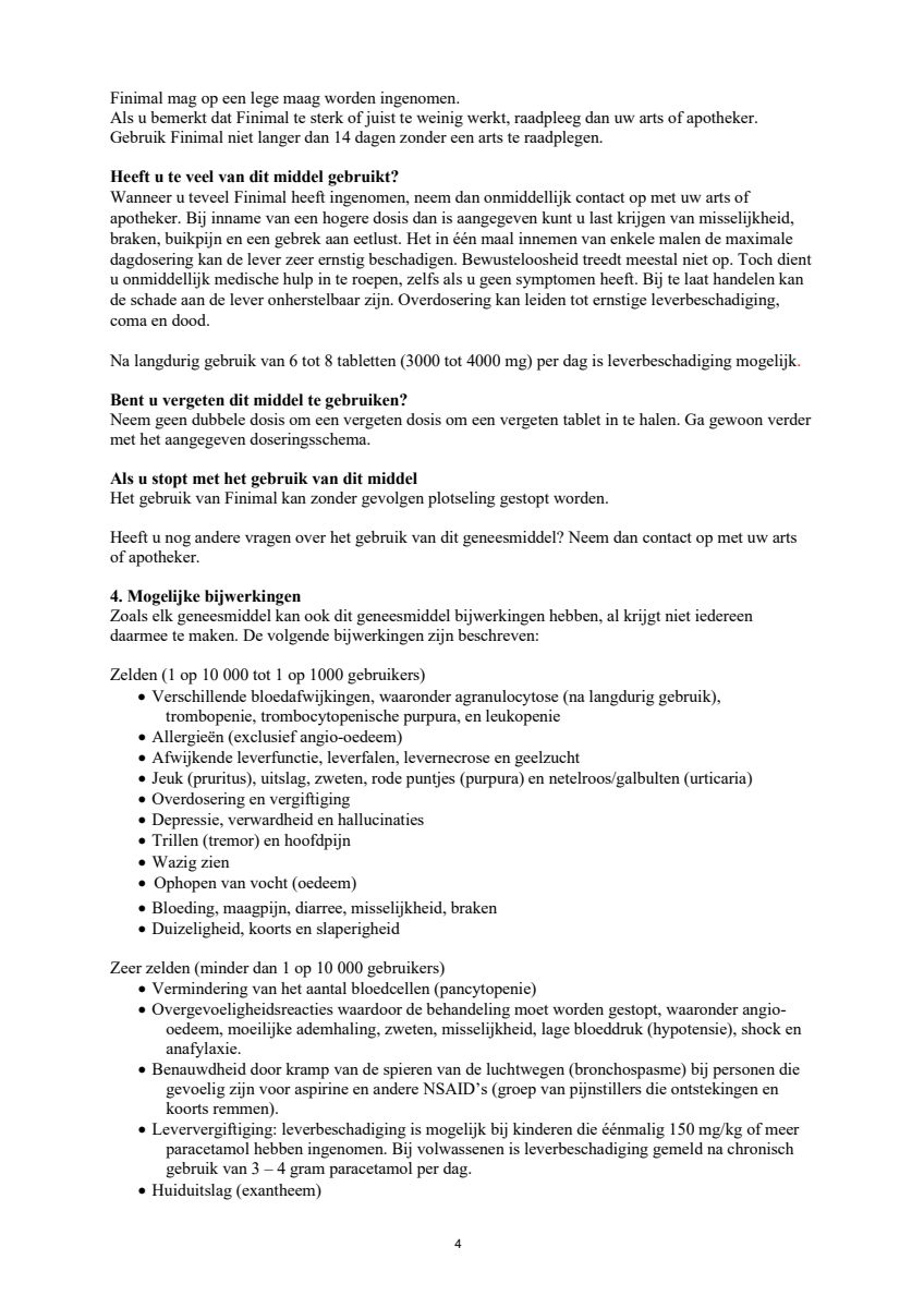 Paracetamol 500mg/Coffeine 50mg afbeelding van document #4, leaflet