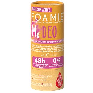Foamie Magnesium Active Plastic Free Deo Floral Scent 48H 40GR