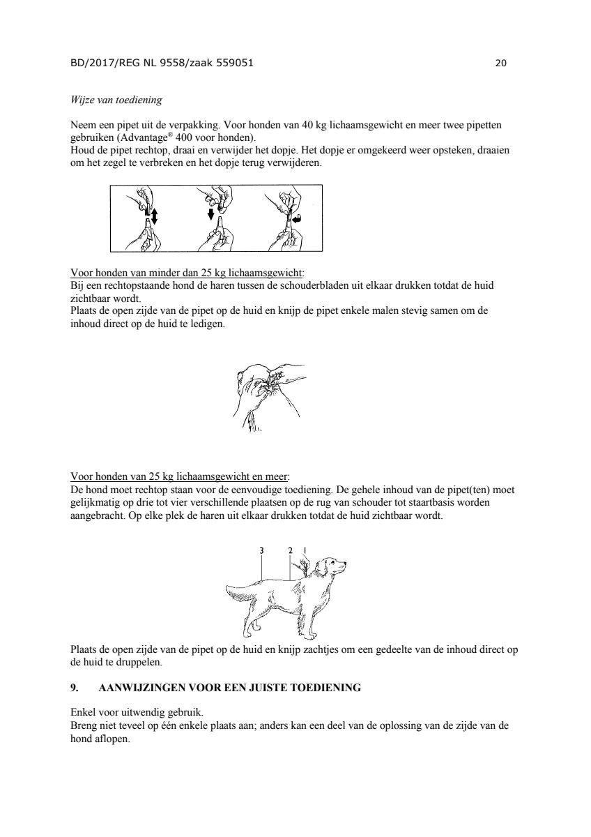 Hond afbeelding van document #20, instructions