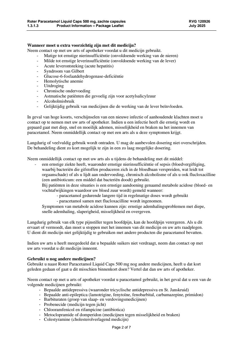 Paracetamol 500mg Liquid Caps afbeelding van document #2, leaflet