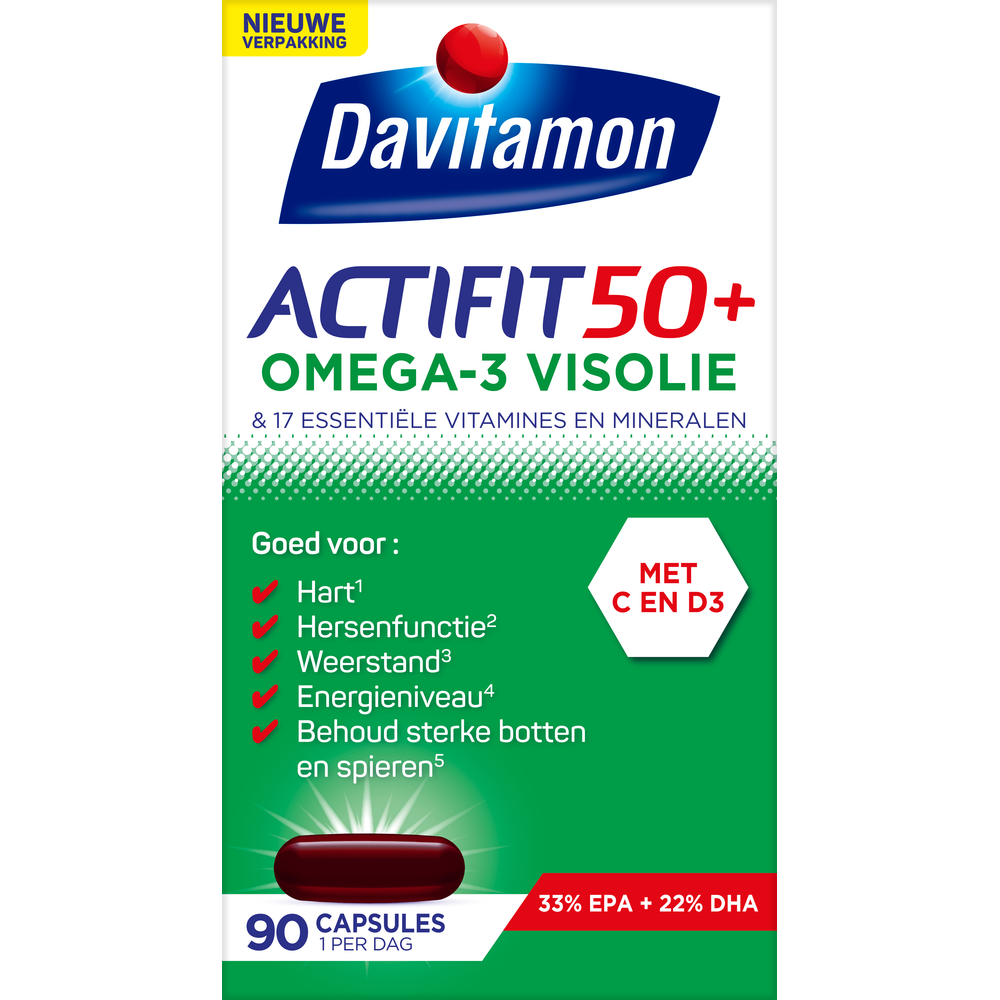 Davitamon Actifit 50+ Omega-3 Visolie Capsules