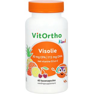 VitOrtho Visolie 30 mg EPA – 115 mg DHA Kind Kauwcapsules 60ST