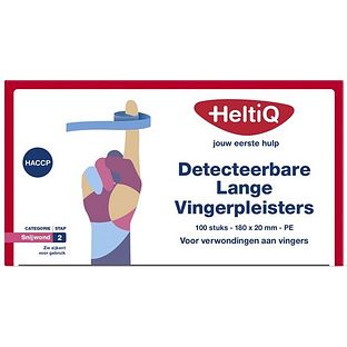 HeltiQ Detecteerbare Lange Vingerpleisters Pe 180x20mm 100ST