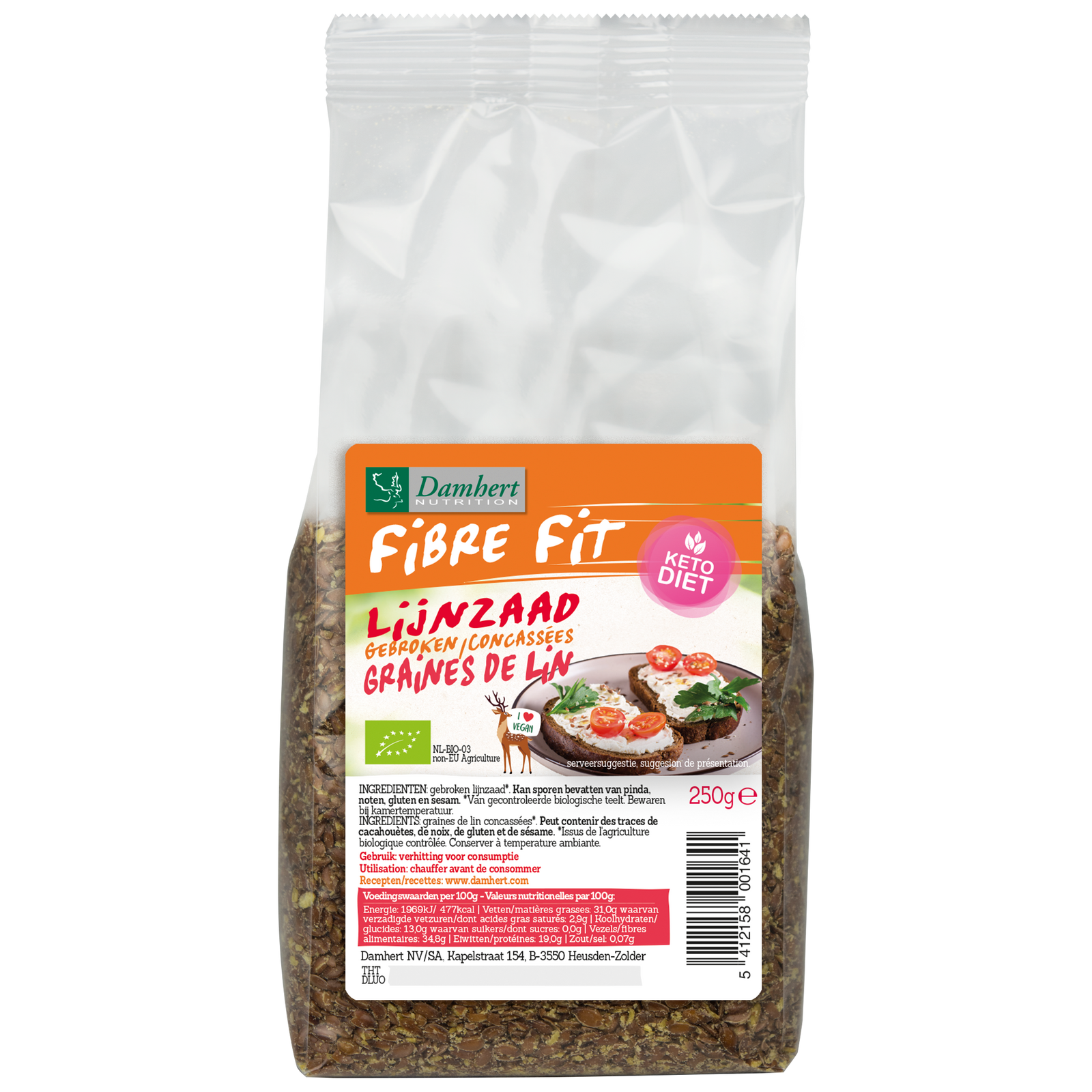 Damhert Fibre Fit Gebroken Lijnzaad 250GR