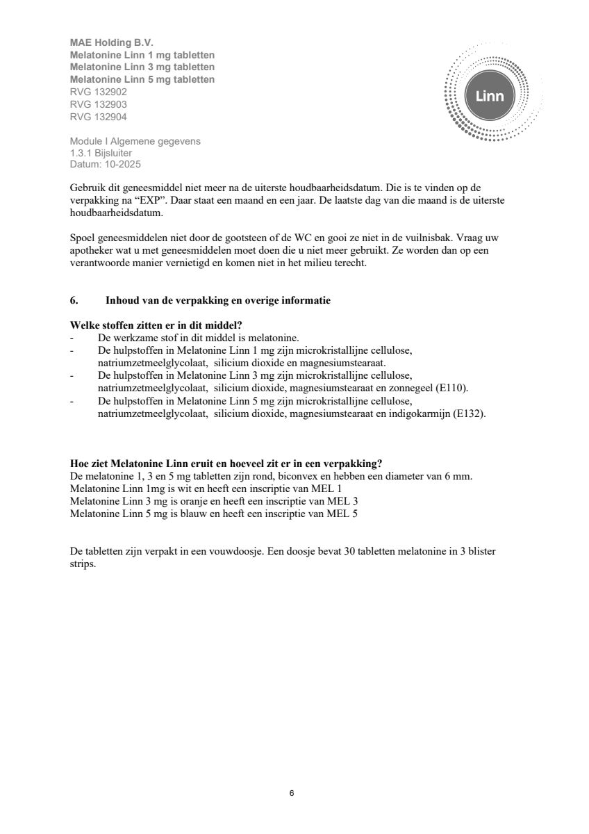Melatonine 3mg Tabletten afbeelding van document #6, leaflet