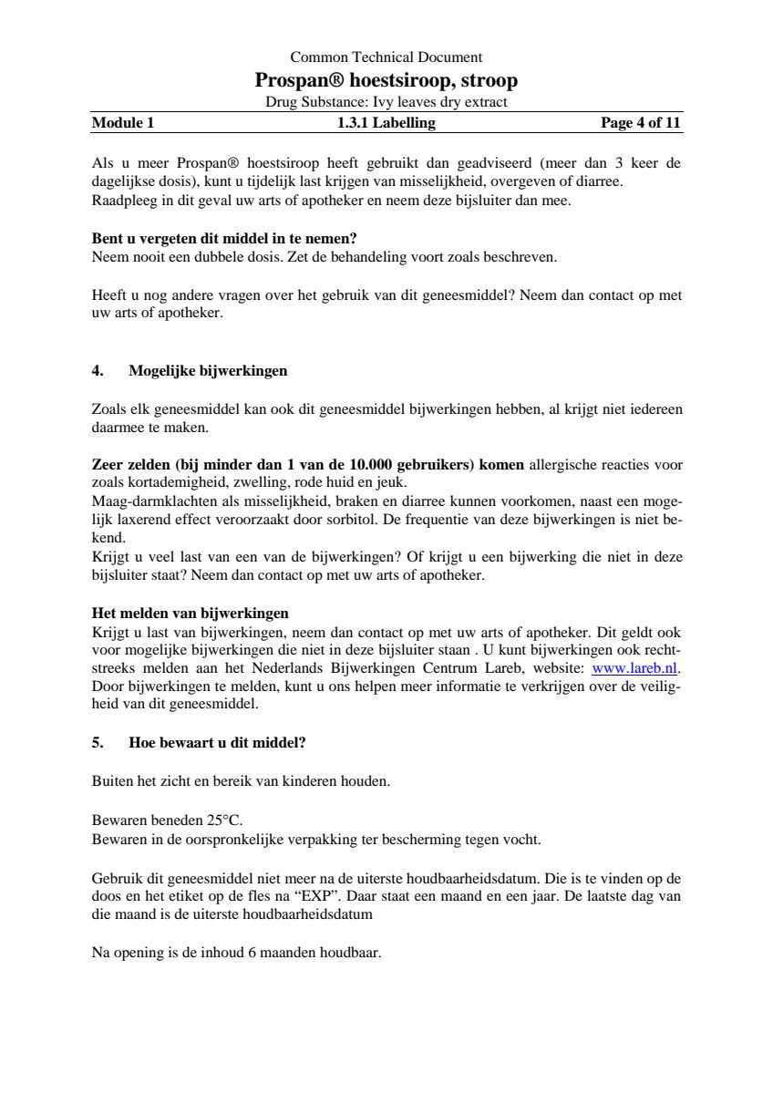 Hoestsiroop Sticks - bij vastzittende hoest en kriebelhoest afbeelding van document #4, leaflet