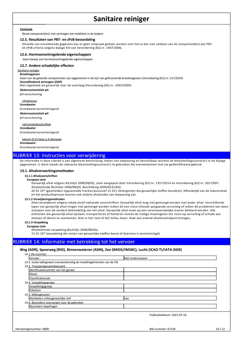 Badkamer Reiniger Navulling afbeelding van document #10, leaflet