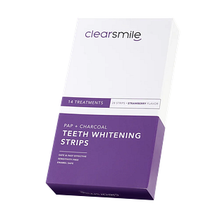 ClearSmile PAP + Charcoal Teeth Whitening Strips Strawberry 14ST