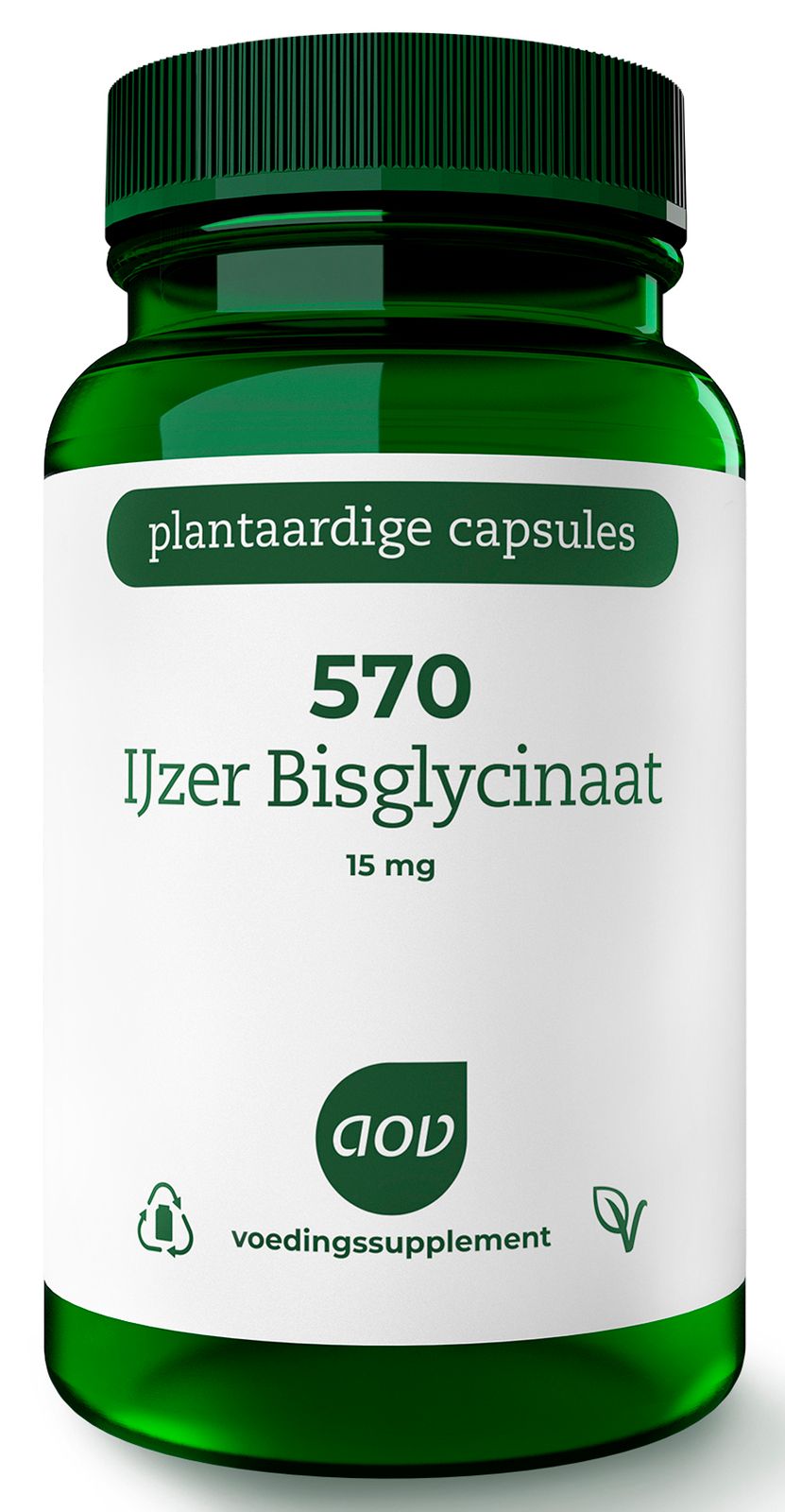 AOV 570 IJzer Bisglycinaat 15mg Vegacaps 90VCP