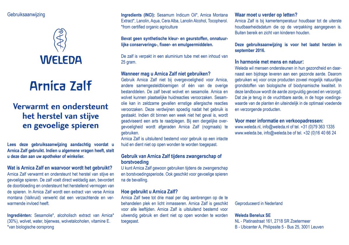 Arnica Zalf afbeelding van document #1, instructions
