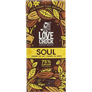 Lovechock Soul Vegan Pure Chocolade | Karamel Zeezout 70GR