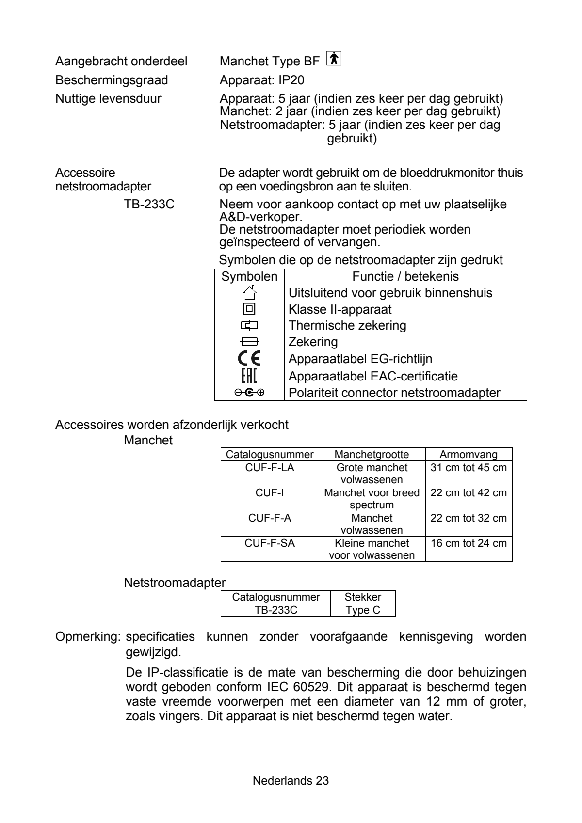 UA-1020-WAF Bovenarm Bloeddrukmeter afbeelding van document #25, instructions