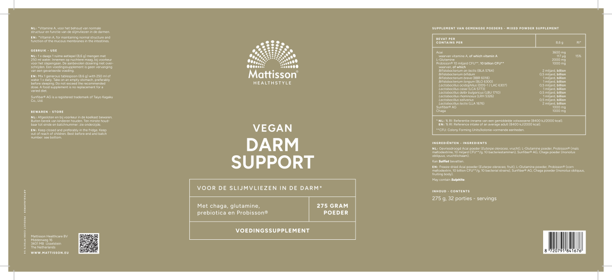 Vegan Darm Support Poeder afbeelding van document #1, label