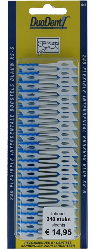 Duodent Flexibele Interdentale Borstels Blauw XS-S afbeelding