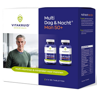 Vitakruid Multi Dag & Nacht Man 50+ 100% Vegan 2 x 90 180TB