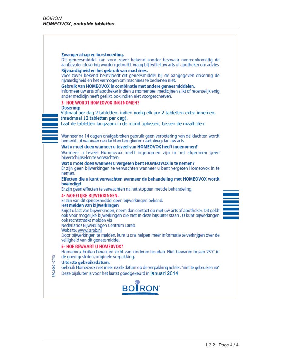 Homeovox Omhulde Tabletten afbeelding van document #2, leaflet
