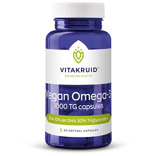 Vitakruid Vegan Omega 3 1000 Tryglyceriden 300 DHA 100 EPA 60SG