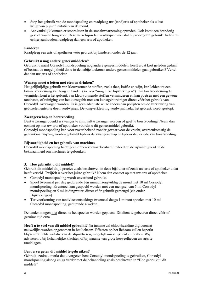 Mondspoeling - voor kortdurende  toepassing bij tandvleesontsteking - duoverpakking afbeelding van document #3, leaflet