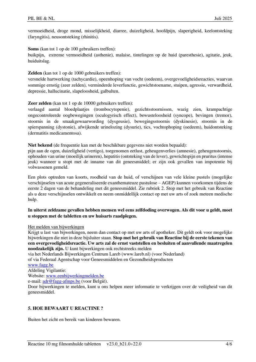 Cetirizine 10mg Tabletten afbeelding van document #4, leaflet