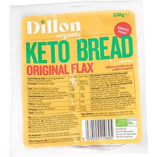 Dillon Organic Keto Brood Lijnzaad 250GR Dillon Organic Keto Brood Lijnzaad 250GR
