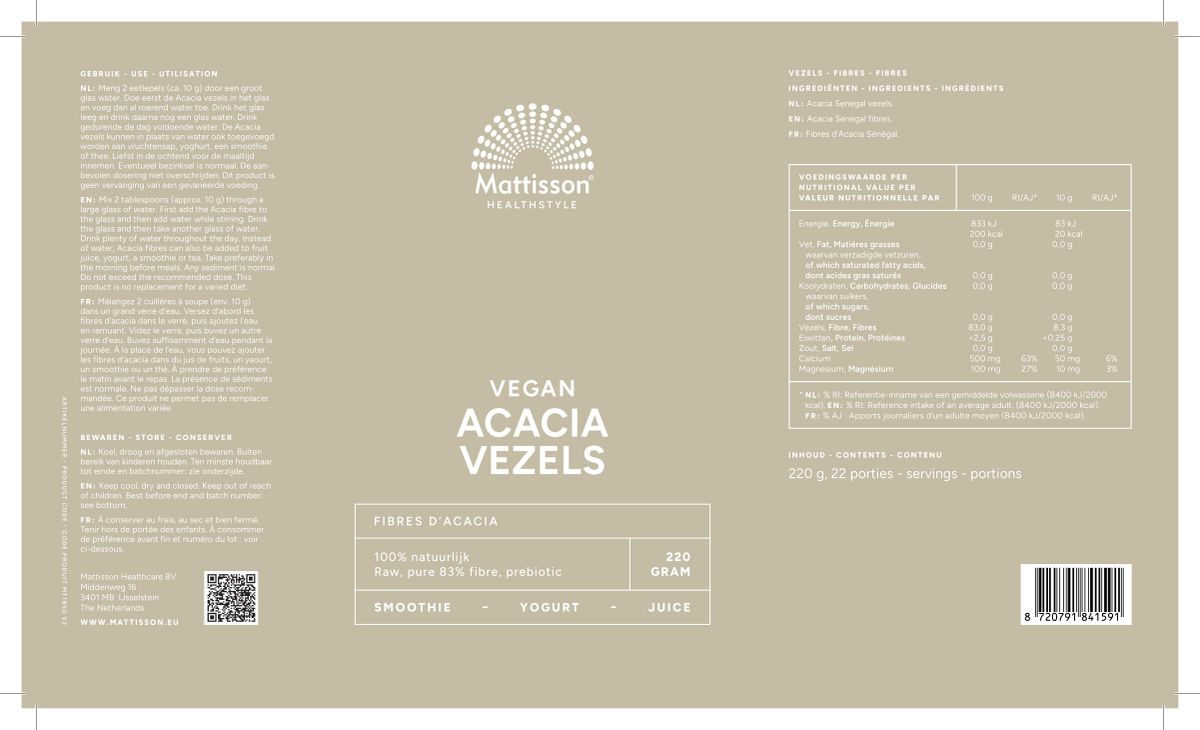 Mattisson Healthstyle Acacia Vezels | De Online Drogist