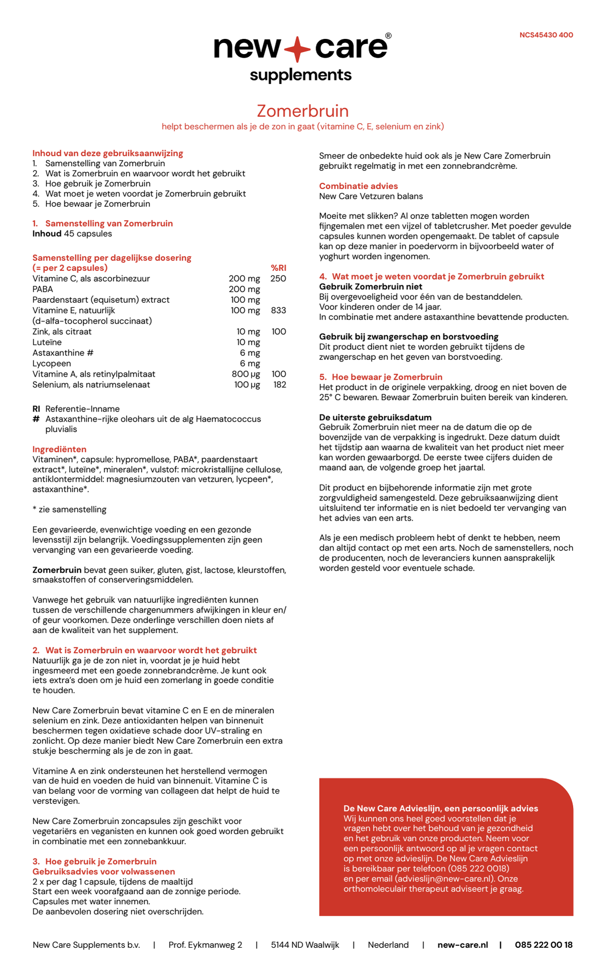 Zomerbruin Capsules afbeelding van document #1, instructions